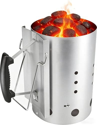 Image of GFTIME Rapidfire Chimney Starter for Weber 7416, BBQ Chimney Starter for Camping Grilling, Charcoal Briquettes Lighter, BBQ Accessories for Weber, 30cm H & 19CM DIA