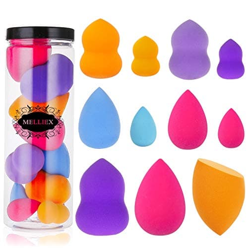 Image of Makeup Sponge Blender Set, 11pcs Beauty Blender Foundation Blending, Flawless for Liquid Cream and Powder, Multi-Coloured Cosmetic Applicator Puff