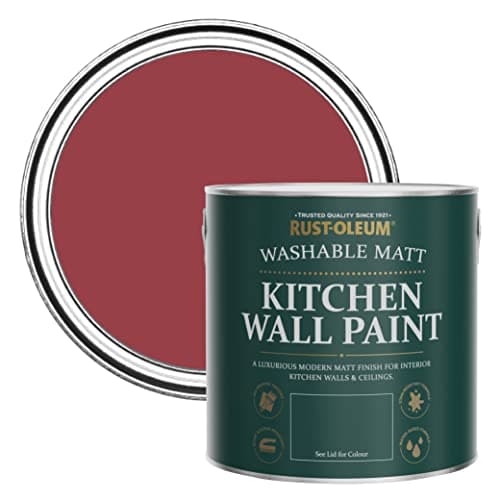 Image of Rust-Oleum Red Washable Kitchen Wall Paint in Matt Finish - Soho 2.5L