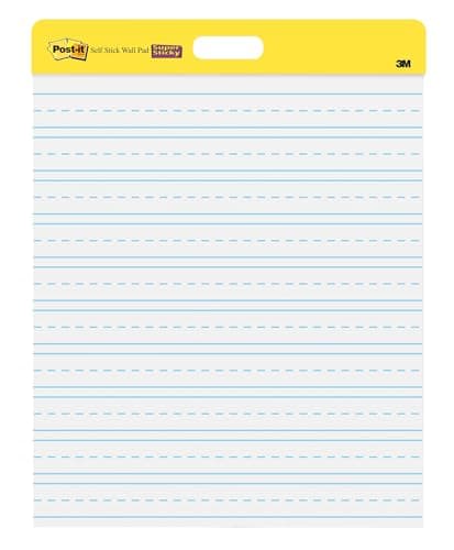 Image of Post-it Easel Pad, 20 in x 23 in, White w/Lines, 20 Sheets/Pad, 2 Pads, Mounts with Command Strips Included (566PRL)