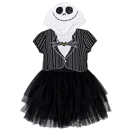 Image of Disney Nightmare Before Christmas Jack Skellington Little Girls Costume Dress Black 3-4
