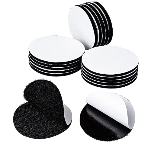 Image of BRAVESHINE Heavy Duty Hook and Loop Dots, Self Adhesive Dots Tapes, Sticky Back Coins Circles, Round Sticky Pads, Black Self Adhesive Coins for School, Home, Office (12 Pack,Round 50mm)