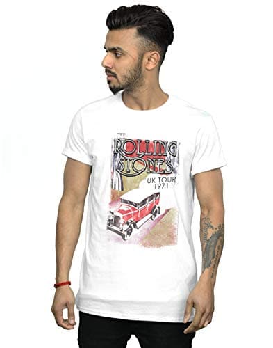 Image of Rolling Stones Men's Car 1971 UK Tour T-Shirt White XX-Large