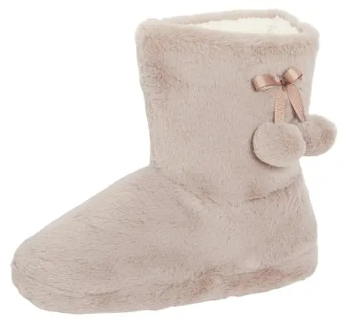 Image of Lora Dora Womens Faux Fur Slipper Boots Mocha 5-6