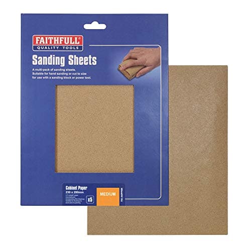 Image of Faithfull AGPP5M 230 x 280mm Glasspaper Medium Sheets (Pack of 5)
