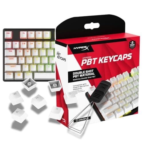 Image of HyperX PBT Keycaps – Full Key Set, Double Shot PBT Material, English (US) Layout, 104 Keys – White