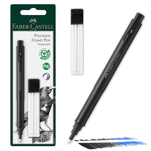 Image of Faber-Castell 185610 - Precision Eraser Pen, Includes Refill Eraser, for Professionals and Hobby Artists