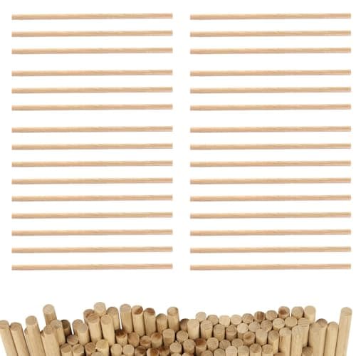 Image of 30pcs Wooden Dowels 20cm x 5mm – Craft Sticks for DIY Projects, Natural Hardwood Cake Dowels, Bamboo Rods for Model Making, School Crafts & Woodworking – Smooth Finish, Durable & Eco-Friendly