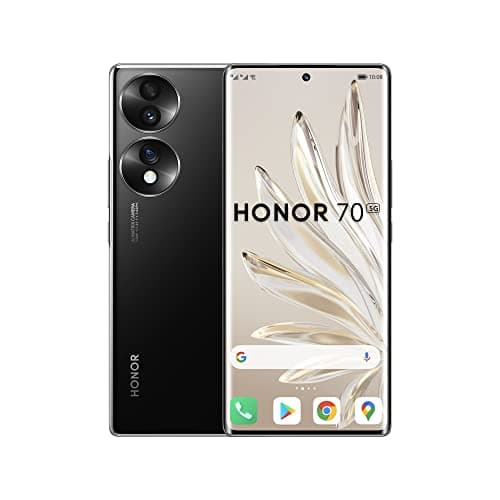 Image of HONOR 70 Smartphone, Mobile Phone 5G, SIM Free Unlocked, 8+256GB, 54 MP Triple Rear Camera, 120Hz 6.67 Inch OLED Curved Screen, Android 12, 4800mAh Midnight Black