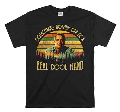Image of Printable Area Luke Jackson Sometimes Nothin' Can Be A Real Cool Hand Vintage T-Shirt, Movies Quote Unisex Tshirt Black