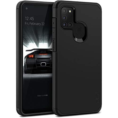 Image of BEZ Case for Samsung A21s Phone Case, Compatible with Samsung Galaxy A21s, Phone Case Shock Absorbing, Heavy Duty Tough Dual Layer, Black