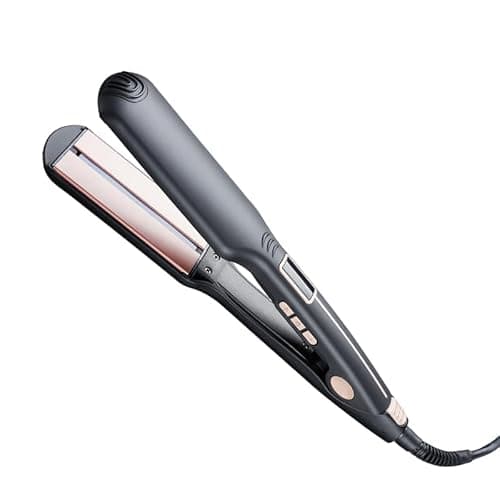 Image of Hair straighteners Wide Hair straighteners, 2-in-1 Hair Straightener & Curler, PTC Ceramic Heating Plates, 140°C-230°C LCD Temperature Display Black
