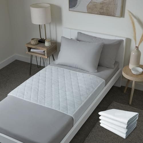 Image of 2 x Washable bed mats with wings by guardedsleep | Premium quality waterproof bed pads | Incontinent bed wetting sheets for adults or children | Reusable mattress protector for incontinence