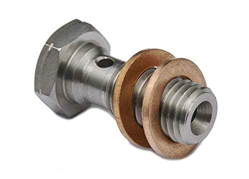 Image of PrecisionGeek® M10 x 1.25 Banjo Bolt – Stainless Steel AISI 303 – Hydraulic Brake & Fuel Line Bolt (M10x1.25 x 20mm – Standard – 1 Pack)
