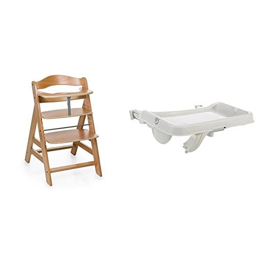 Image of hauck Alpha+ Wooden Highchair - Natural + Alpha Tray