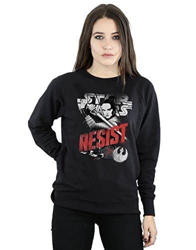 Image of Star Wars Women's The Last Jedi Rey Resist Sweatshirt Small Black