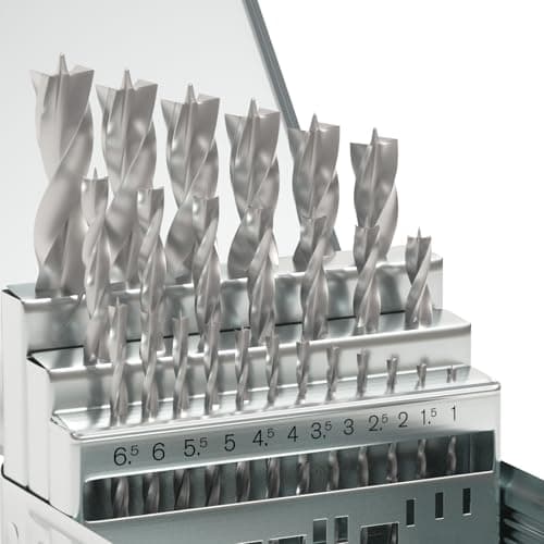 Image of Metric Brad Point Wood Drill Bit Set, 25Pcs High Speed Steel Drill Bit Set with Double Flutes Design for Carpenter Woodworking and All Types of Wood (1mm - 13mm)