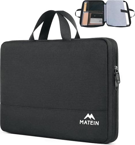 Image of MATEIN Laptop Bag 15.6 Inch, TSA Laptop Case13,14,15.6 Inch for Men, Water Resistant with Pockets and Compartments Compatible with Acer HP Notebook MacBook,Gift for Women Man, Black.
