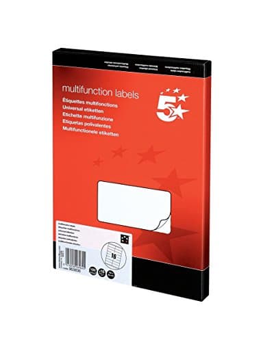 Image of 5 Star Sticky Labels White Multipurpose (1600 Pack) Label Stickers Laser Copier Inkjet 105x35mm