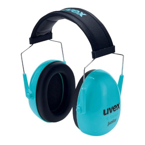 Image of Uvex Childrens Hearing Protection 29dB | Compact, Foldable, and Adjustable Protective Earmuffs | Adjustable Ear Protection | Weight: 160g | Colour: Blue