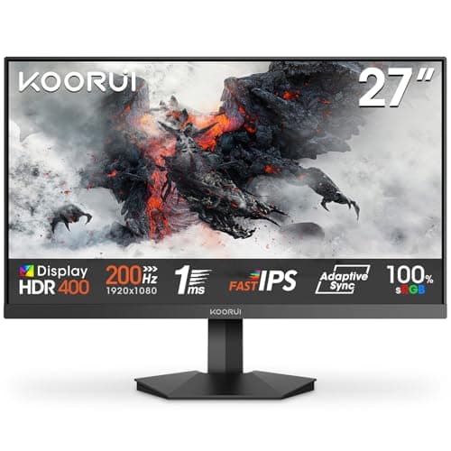 Image of KOORUI G2711P 27 Inch Gaming Monitor,200Hz, Fast IPS, Full-HD 1080P, 1ms, Adaptive Sync, VESA Mountable, HDMI/DP, Low Blue Light, 99% SRGB