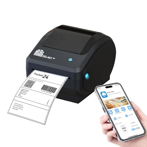 Image of Double Dragon DD-401 | 4” Direct Thermal Label Printer (203 DPI, USB, Bluetooth & Wi-Fi) | Compatible with Windows, Mac (USB only), Android & iOS | Auto Calibration, Large Capacity