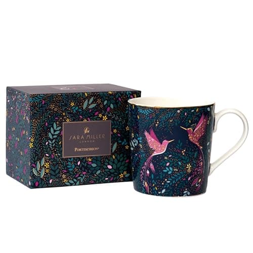 Image of Sara Miller India Collection - Hummingbird Paradise Mug - Deep Blue