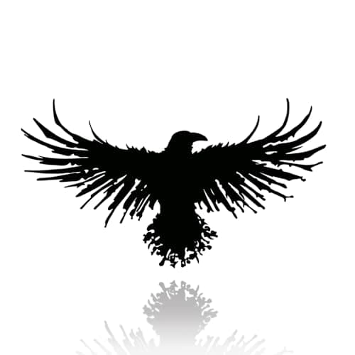 Image of Yuzhuo Metal Viking Raven Wall Art Norse Mythology Crow Wall Decor with Gothic Metal Wall Sculpture Suitable for Living Room Bedroom Indoor Outdoor Garden Home