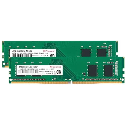 Image of Transcend 16Go KIT JM DDR4 2666Mhz U-DIMM 1Rx16 1Gx16 CL19 1.2V