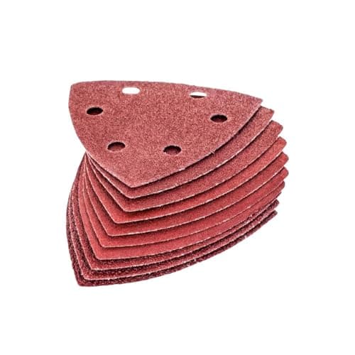 Image of Dunnet tools Triangle Sanding Pads 60-Pack | 93mm/90mm Hook & Loop Mouse Sander Pads | Multi-Grit 40 to 120 | for Detail Electric Sanders & Oscillating Multi-Tools | Dust-Free Sandpaper Sheets