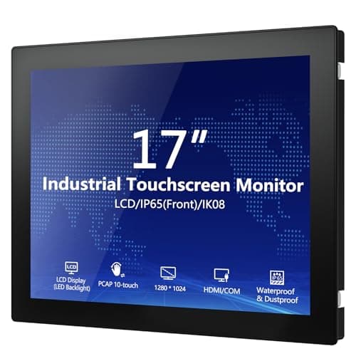 Image of NORQIN 17 Inch Industrial Touchscreen Monitor,10-Point Capacitive Touch IP65 LCD Display 4:3,with VESA HDMI/VGA/DVI/USB/AUDIO,for Medical & Industrial & Kiosks POS.1280×1024