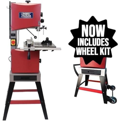 Image of LUMBER JACK 10in 254mm Bandsaw Professional Floor Standing 375W Induction Motor Large Rip Fence Cast Iron Table Top Includes 10mm Blade