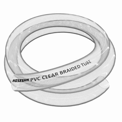 Image of 8mm (5/16") Clear PVC Braided Hose,Food Grade/Oil/Water/Fuel Reinforced Pipe,Tube 3m