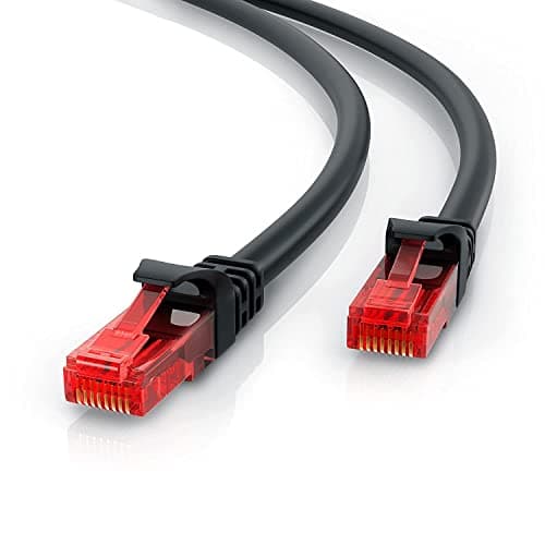 Image of CSL - 10m CAT6 Ethernet LAN Cable - High-Speed Patch Cord - Gigabit RJ45 Network Lead 1000 Mbps - Broadband - Compatible with PC Modem Router Patch Panel Smart TV - Black