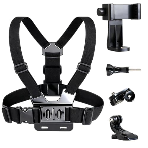 Image of MDLSDE Phone Chest Mount Kit, Action Camera Chest Mount Harness Strap Compatible with GoPro Hero 13 12 11 10 9 8 7 6 5 Session DJI Osmo iPhone 16 15 14 13 Samsung Cell Phones Action Cameras