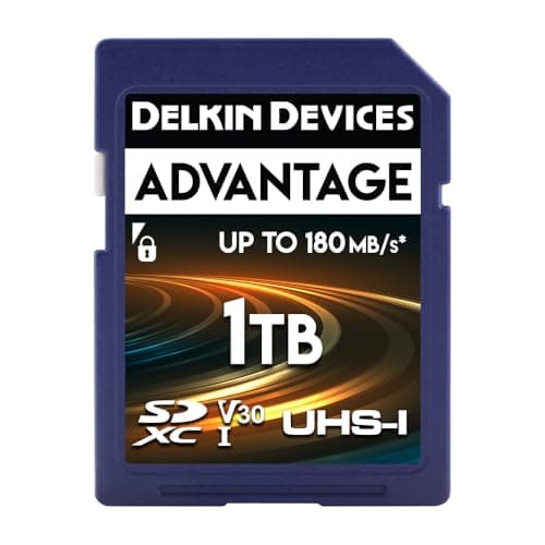 Image of Delkin Devices 1TB Advantage SDXC Memory Card UHS-I - Up to 160MB/s Write, 180MB/s Read, Memory Cards for Cameras with C10, U3, V30, 4K UHD, Full Size SD Card