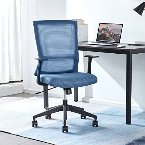 Image of Sunon Ergonomic Office Chair - Mesh Mid-Back Desk Chair with Lumbar Support and Rollerblade Wheels