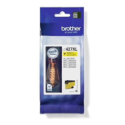Image of Brother LC-427XLY Inkjet Cartridge, Yellow, Single Pack, High Yield, Includes 1 x Inkjet Cartridge, Genuine Supplies
