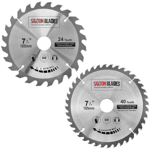 Image of TCT185MXA 2X Saxton TCT Circular Wood Saw Blades 185mm x 30mm bore for Bosch Makita Dewalt Pack A Fits 190mm Saws