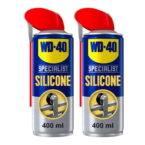 Image of WD-40 Specialist Silicone Spray Lubricant, 400ml Twin Pack, All-Weather Rust Protection Silicone Lubricant, Repels Moisture, Dust, and Grime for Rubber Seals, Doors, Windows
