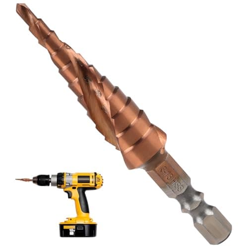 Image of M35 Cobalt Step Drill Bit for Metal, HSS Spiral Step Drill Bit Grooved Stepped 6.35mm Hex Shank Multiple Hole Metric 3-13mm Titanium High Speed Steel Cone Cutter for Stainless Steel Wood Plastic DIY