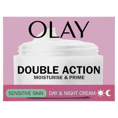 Image of Olay Double Action Moisturise & Prime, Day And Night Cream For Sensitive Skin, For 24H Hydration,50ml