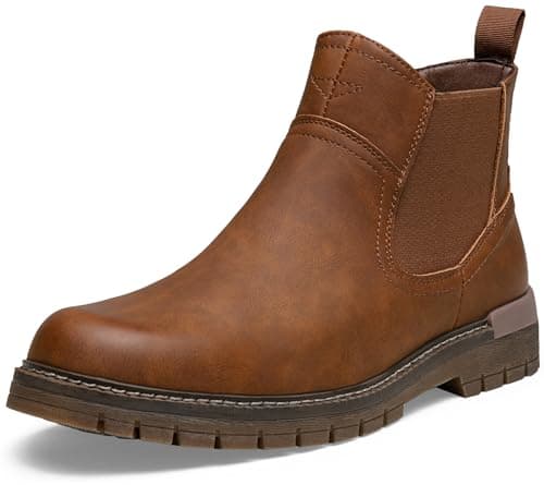 Image of VOSTEY Winter shoes, ankle boots for men, Chelsea boots, waterproof and non-slip, 8119 Brown, 10 UK
