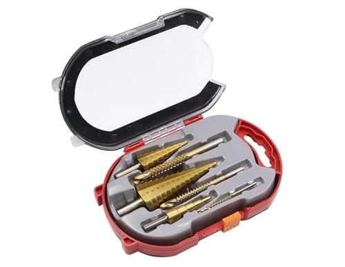 Image of 6 Pcs Titanium Coated Drill Bit Set, Including 3 Sizes of Step and Twist Drill Bits for Metalworking, Woodworking, Hole Drilling BOGA