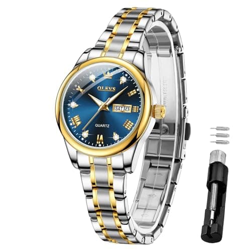 Image of OLEVS Women Watch Stainless Steel Waterproof Diamond Small Face Quartz Analog Ladies Watches Fashion Gold Dial Women Wrist Watch