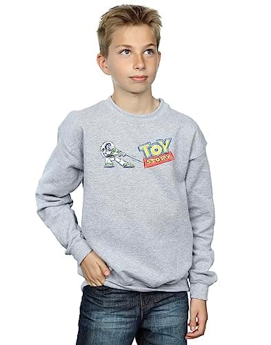Image of Disney Boys Toy Story Buzz Pulling Logo Sweatshirt Sport Grey 7-8 Years