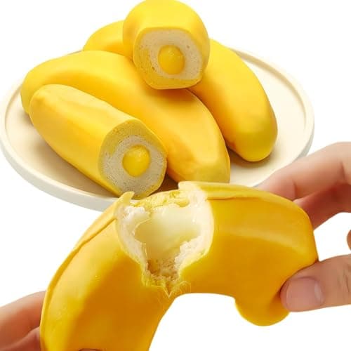 Image of SntCrave Soft Peelable Banana Bread Buns 5 Packs | Pull-Apart Asian Pastries with Creamy Banana Filling | Individually Wrapped, Ready to Eat | Perfect Breakfast, Snack, Tea Time (280g Total)