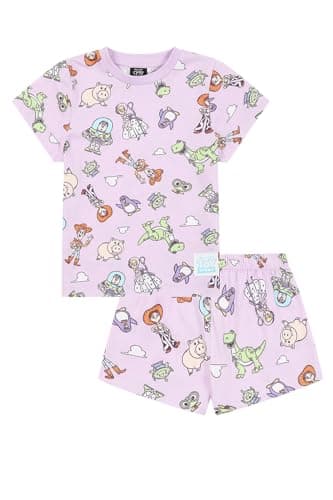 Image of Disney Girls Toy Story Jessie Woody Buzz All Over Print Short Pyjamas PJ's for Kids (4-5 Years) Pink