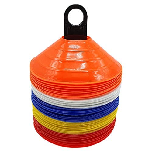 Image of XYZ Essential Saucer Cones - Set of 50 - Safety Markers/Flexible/Pitch Marking/Football/Cricket/Hockey/Training Aid/Sports