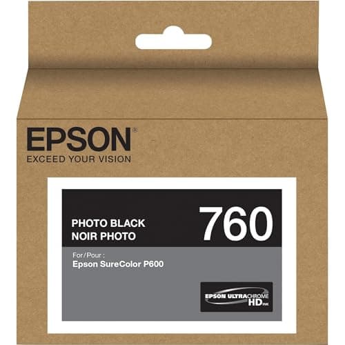 Image of Epson T760120 UltraChrome HD Photo Black Standard Capacity Cartridge Ink